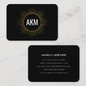 Carte De Visite Monogramme avec éléments Faux Gold Illuminés (Devant / Derrière)