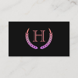 Carte De Visite Monogramme avec éléments (rose)