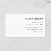 Carte De Visite Monogramme avec Motif élégant (Dos)