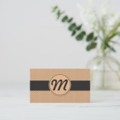 Carte De Visite Monogramme avec texture (orange) (Debout devant)