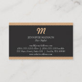 Carte De Visite Monogramme avec texture (orange) (Dos)