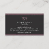 Carte De Visite Monogramme avec texture (violet) (Dos)