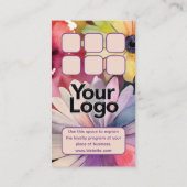 Carte De Visite Monogramme B Daisy Floral Aquarelle Logo Punch (Dos)