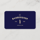 Carte De Visite Monogramme barbecue moderne Barbershop Midnight Bl (Devant)