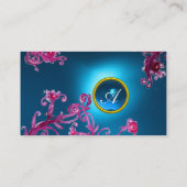 Carte De Visite MONOGRAMME BAROQUE FLORENTINE bleu GEM (Dos)