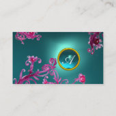 Carte De Visite MONOGRAMME BAROQUE FLORENTINE bleu GEM (Dos)