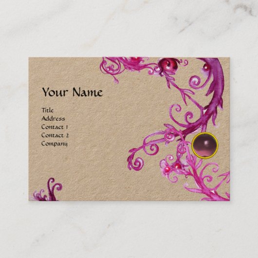 Carte De Visite MONOGRAMME BAROQUE FLORENTINE GEM Kraft violet (Devant)