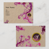 Carte De Visite MONOGRAMME BAROQUE FLORENTINE GEM Kraft violet (Devant / Derrière)