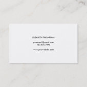 Carte De Visite Monogramme beau simple (Dos)