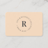 Carte De Visite Monogramme, beige minimal (Devant)