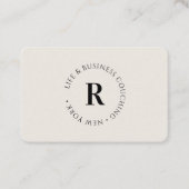 Carte De Visite Monogramme, beige minimal (Devant)