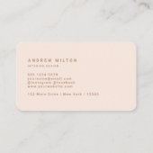 Carte De Visite Monogramme beige minimaliste (Dos)