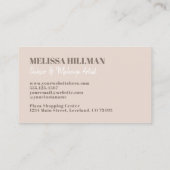 Carte De Visite Monogramme Beige Neutre Simple Professionnel (Dos)