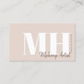 Carte De Visite Monogramme Beige Neutre Simple Professionnel (Devant)