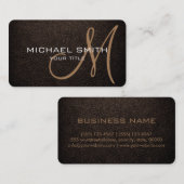 Carte De Visite Monogramme Bister Leather Look (Devant / Derrière)