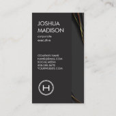 Carte De Visite Monogramme Black Gold Deux tons (Dos)