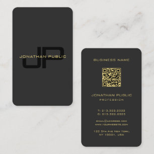 Carte De Visite Monogramme Black Gold Océan Australien Japonais