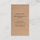 Carte De Visite Monogramme blanc bleu Kraft imprimé moderne (Dos)