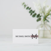 Carte De Visite Monogramme Blanc clair clair Bazar moderne (Debout devant)