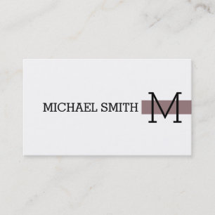 Carte De Visite Monogramme Blanc clair clair Bazar moderne