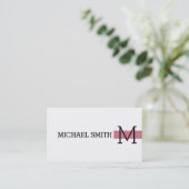 Carte De Visite Monogramme Blanc clair et moderne Charme (Debout devant)