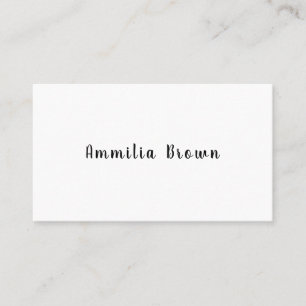 Carte De Visite Monogramme blanc Conception minimaliste moderne