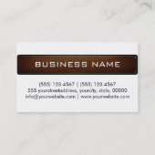 Carte De Visite Monogramme Blanc cuir moderne look (Dos)