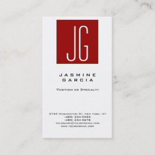 Carte De Visite Monogramme blanc de qualité unique professionnel
