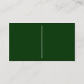 Carte De Visite Monogramme blanc de règle moyenne - Vert foncé (Dos)