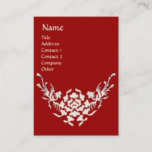 Carte De Visite MONOGRAMME BLANC GRIFFINS rouge noir