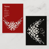 Carte De Visite MONOGRAMME BLANC GRIFFINS rouge noir (Devant / Derrière)