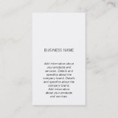 Carte De Visite Monogramme / Blanc / Minimal (Dos)