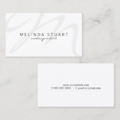 Carte De Visite Monogramme blanc moderne professionnel (Devant / Derrière)