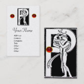 CARTE DE VISITE MONOGRAMME BLANC NOIR P ALÉPHABET LETTRE, RUBY ROU (Devant / Derrière)