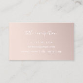 Carte De Visite Monogramme blanc or rose minimal moderne  (Dos)