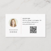 Carte De Visite Monogramme blanc rose moderne (Dos)