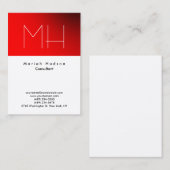 Carte De Visite Monogramme blanc rouge tendance professionnel (Devant / Derrière)