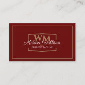 Carte De Visite Monogramme blanc simple (Devant)