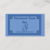 Carte de visite - Monogramme bleu avec bordure con (Devant)