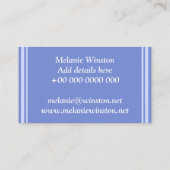 Carte De Visite Monogramme bleu cercles motif (Dos)