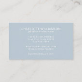 Carte De Visite Monogramme bleu clair avec superposition de nom en (Dos)