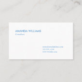 Carte De Visite Monogramme Bleu clair En vichy Motif plaqué (Dos)