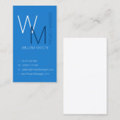 Carte de visite Monogramme bleu clair et simple (Devant / Derrière)