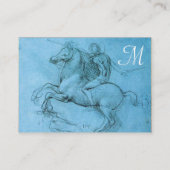 Carte De Visite Monogramme, bleu, crème (Dos)