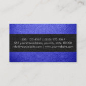 Carte De Visite Monogramme bleu cuir look (Dos)