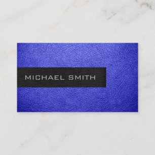 Carte De Visite Monogramme bleu cuir look