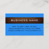 Carte De Visite Monogramme bleu cuir moderne look (Dos)