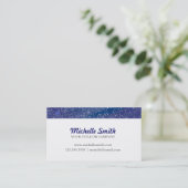 Carte De Visite Monogramme bleu de nuit étoilée (Debout devant)