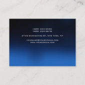 Carte de visite monogramme bleu gris unique et ron (Dos)