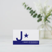 Carte De Visite monogramme bleu marine (Debout devant)